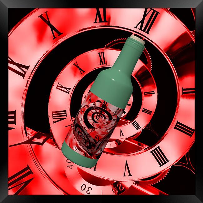 Time in a bottle Red Framed Print by Steve Purnell