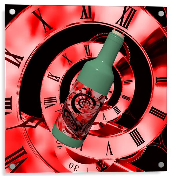Time in a bottle Red Acrylic by Steve Purnell