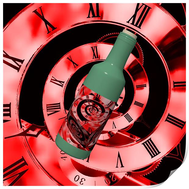 Time in a bottle Red Print by Steve Purnell