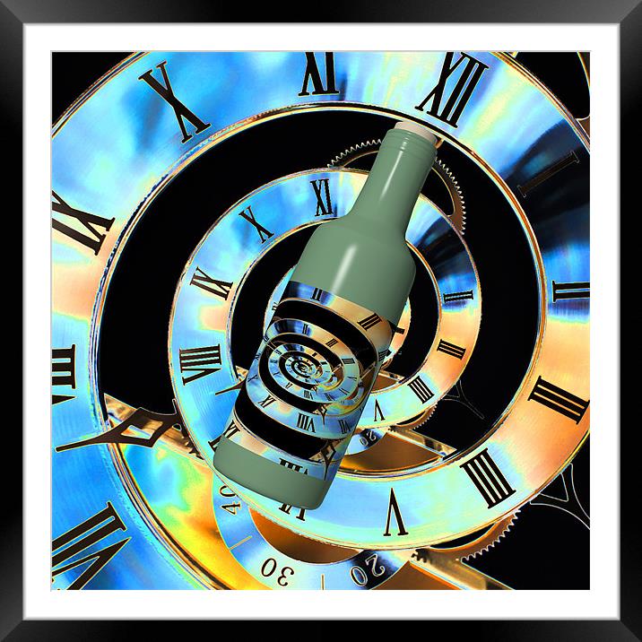 Time in a bottle Blue Framed Mounted Print by Steve Purnell