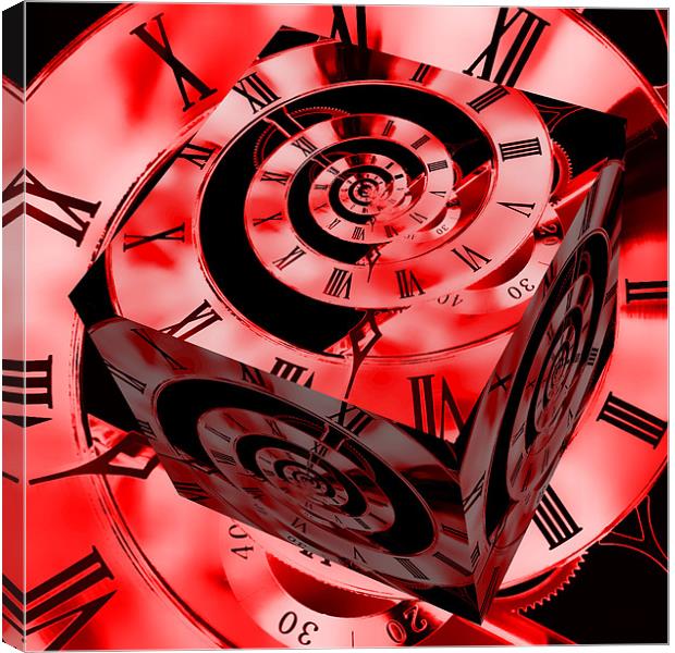 Infinity Time Cube Red Canvas Print by Steve Purnell