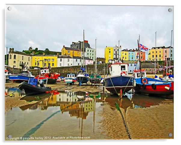 Tenby Harbour.DayLight. Acrylic by paulette hurley