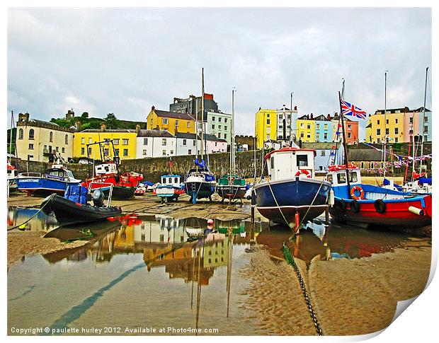Tenby Harbour.DayLight. Print by paulette hurley