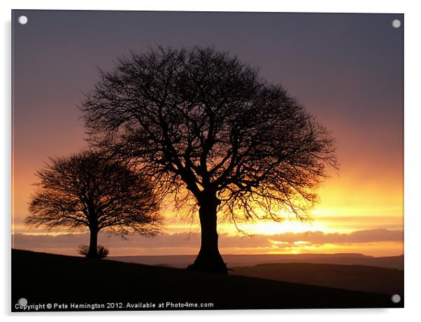 Sunrise and Sidmouth Gap Acrylic by Pete Hemington