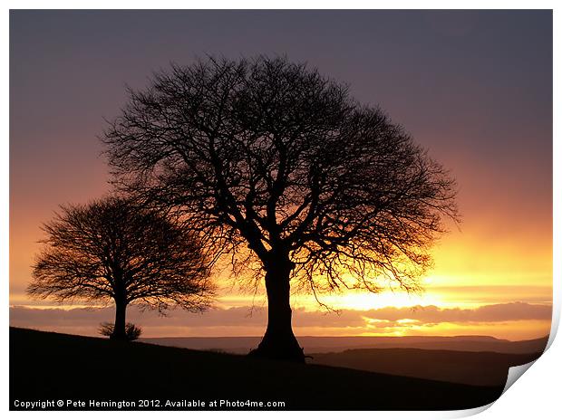 Sunrise and Sidmouth Gap Print by Pete Hemington