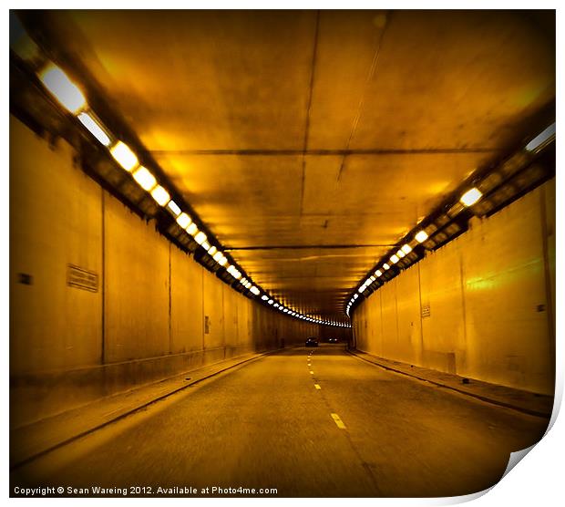 Airport tunnel Print by Sean Wareing