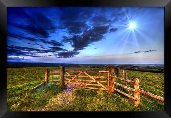 Five Bar Gate With A View Framed Print by Mike Gorton