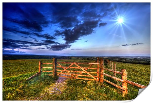 Five Bar Gate With A View Print by Mike Gorton
