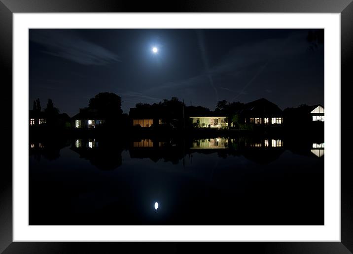 Night on the River Thames Framed Mounted Print by Roger Green