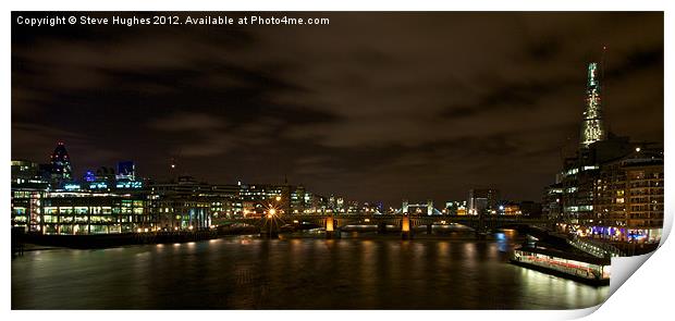 View towards Tower Bridge Print by Steve Hughes