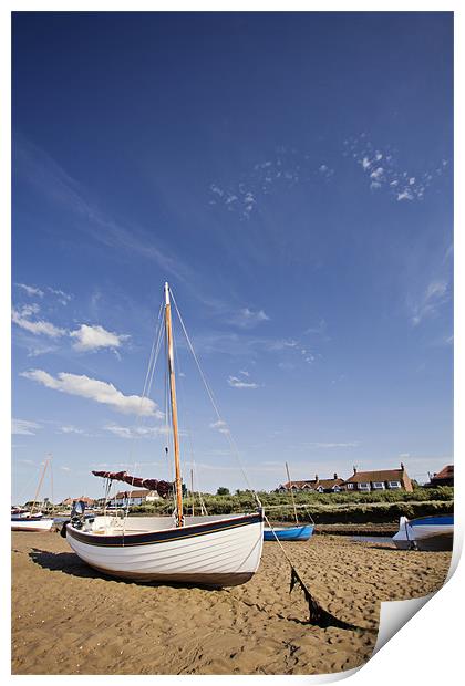 Stranded on sands of Burnham Overy Staithe Print by Paul Macro