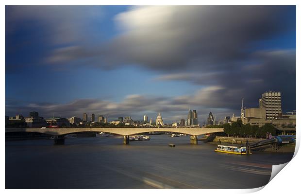 London  Skyline Waterloo  Bridge Print by David French