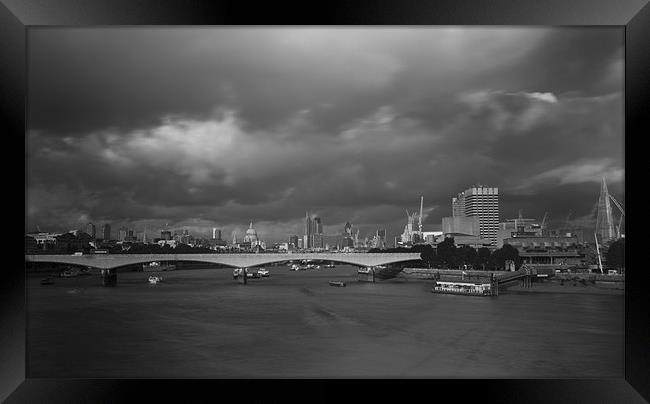 London  Skyline Waterloo  Bridge Framed Print by David French