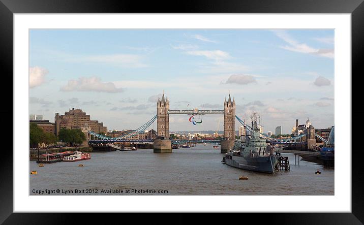Tower Bridge Paralympic Symbols Framed Mounted Print by Lynn Bolt