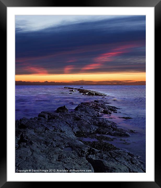 Sunrise Coastal Rocks Framed Mounted Print by David Pringle
