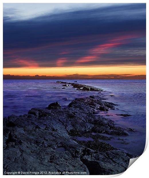 Sunrise Coastal Rocks Print by David Pringle