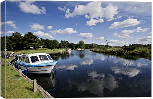 Moored at Coltishall Common Canvas Print by Paul Macro