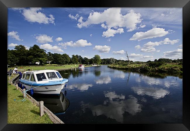 Moored at Coltishall Common Framed Print by Paul Macro
