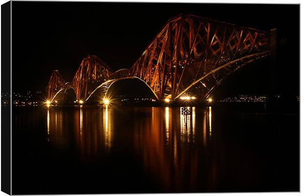 Forth Rail Bridge at Night Canvas Print by Andy Anderson