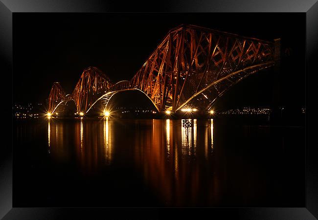 Forth Rail Bridge at Night Framed Print by Andy Anderson