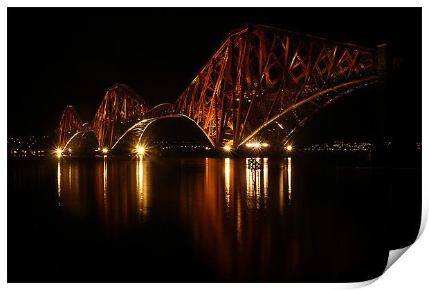 Forth Rail Bridge at Night Print by Andy Anderson