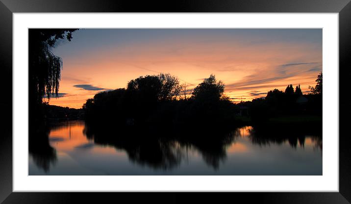 Sunset over the Thames Framed Mounted Print by Roger Green