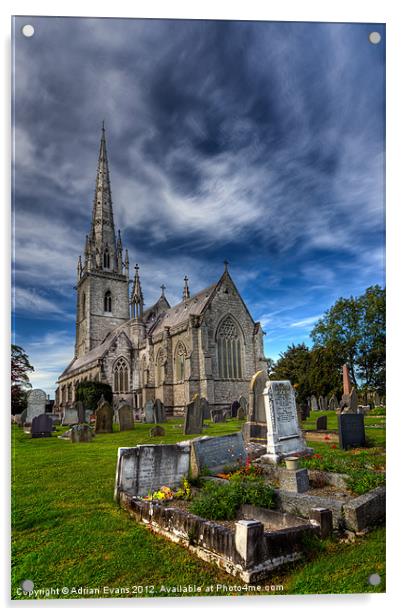 Marble Church Bodelwyddan North Wales  Acrylic by Adrian Evans
