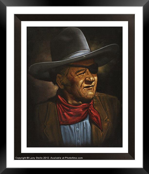 John Wayne Framed Mounted Print by Larry Stolle