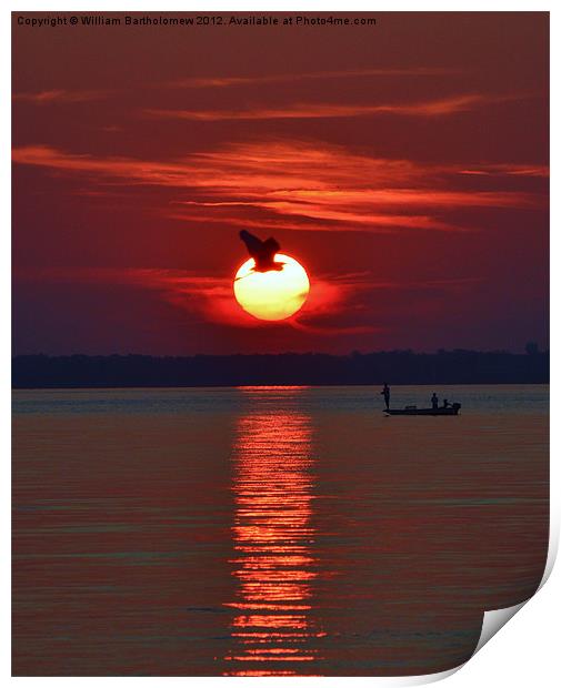 Sunset Fishing Print by Beach Bum Pics