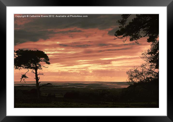 Sunset across Morecambe Bay Framed Mounted Print by Catherine Fowler