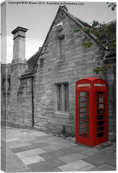 Red Phone Box Canvas Print by Ali Brown