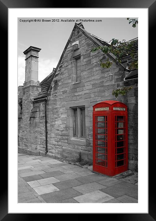 Red Phone Box Framed Mounted Print by Ali Brown