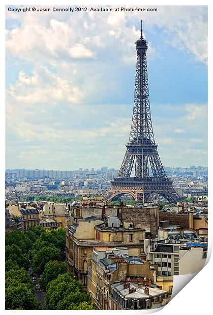 The Eiffel Tower, Paris Print by Jason Connolly