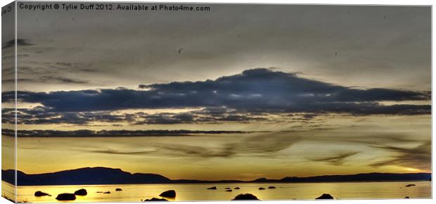 Arran Sunset from Seamill Beach Canvas Print by Tylie Duff Photo Art