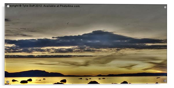 Arran Sunset from Seamill Beach Acrylic by Tylie Duff Photo Art