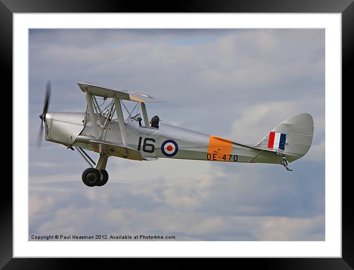 Tiger Moth Framed Mounted Print by P H