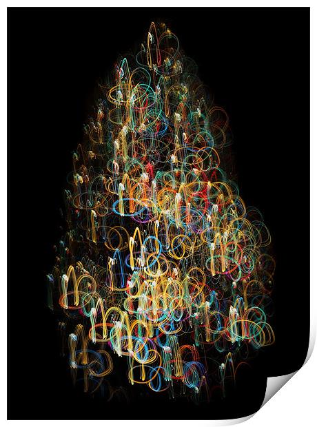 Christmas tree lights Print by Nicholas Burningham