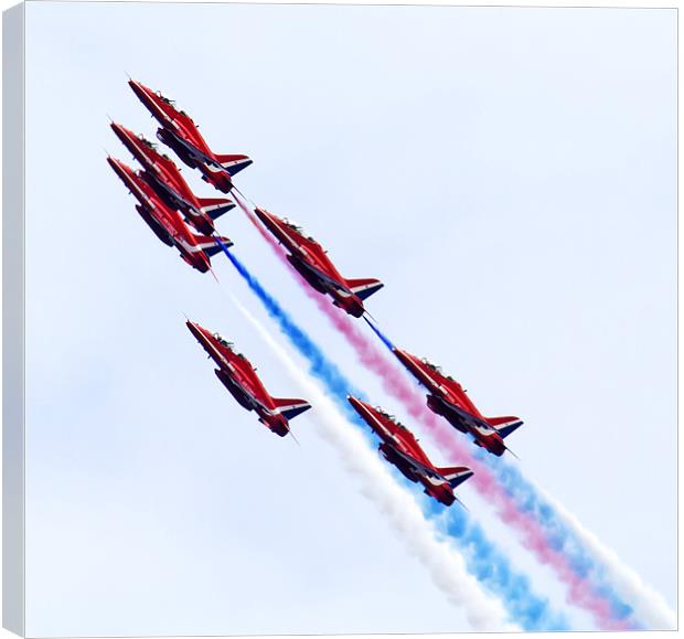 Majestic Red Arrows Formation Canvas Print by Mike Gorton