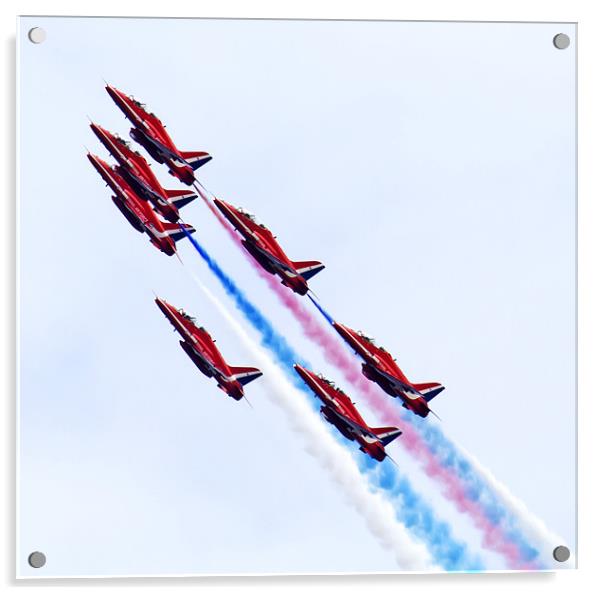 Majestic Red Arrows Formation Acrylic by Mike Gorton