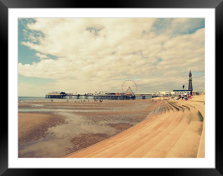 Blackpool Beach Framed Mounted Print by Sarah Couzens
