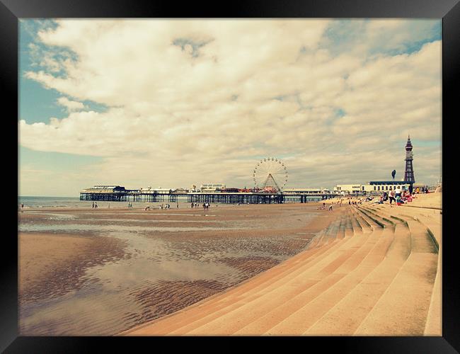 Blackpool Beach Framed Print by Sarah Couzens