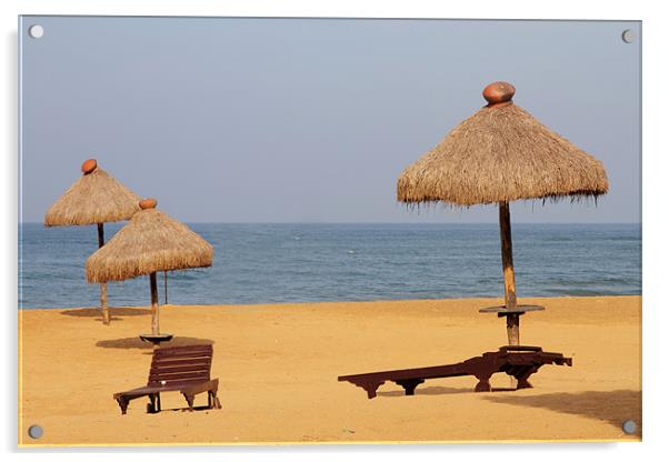 Paradise Beach, Sri Lanka Acrylic by Debbie Metcalfe