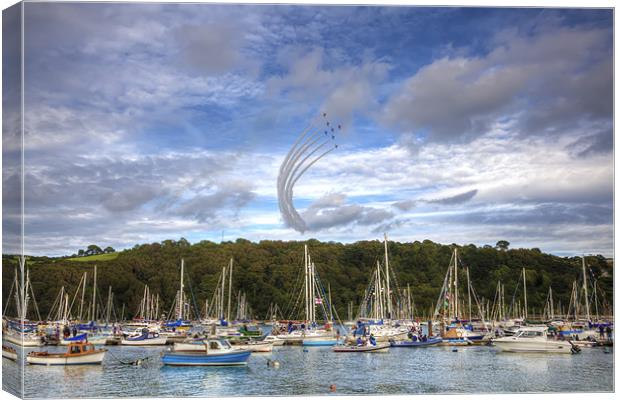 A Dazzling Display of Red Arrows in Dartmouth Canvas Print by Mike Gorton
