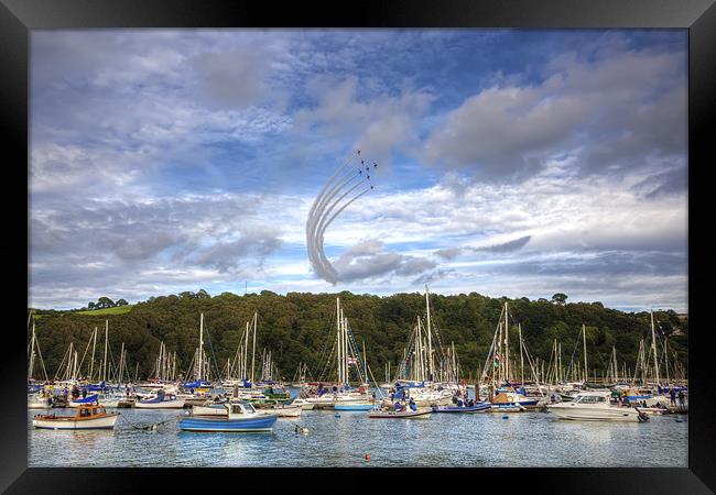 A Dazzling Display of Red Arrows in Dartmouth Framed Print by Mike Gorton