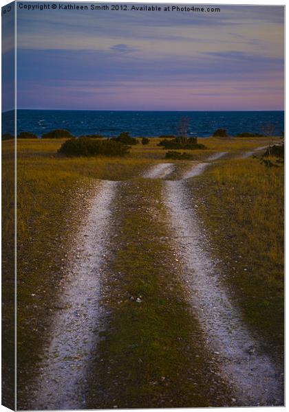Winding path towards the sea Canvas Print by Kathleen Smith (kbhsphoto)