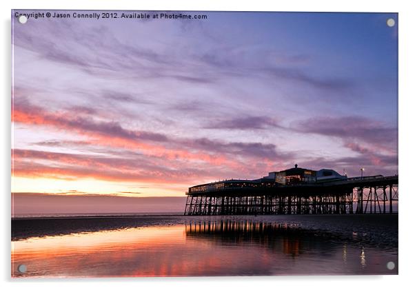 Blackpool North Pier Sunset Acrylic by Jason Connolly