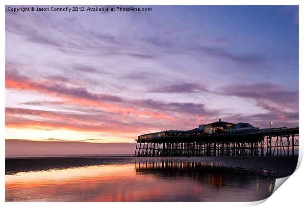Blackpool North Pier Sunset Print by Jason Connolly