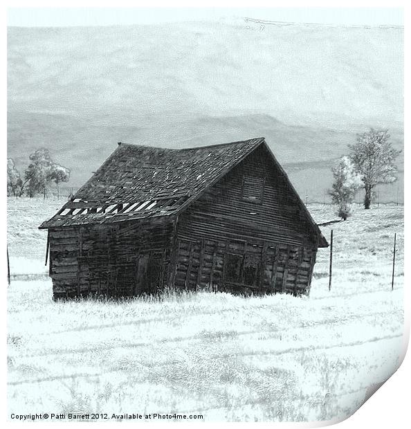 Settler cabin in Winter Print by Patti Barrett