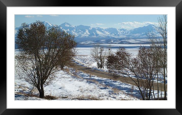 Winter Landscape Framed Mounted Print by Shervin Moshiri