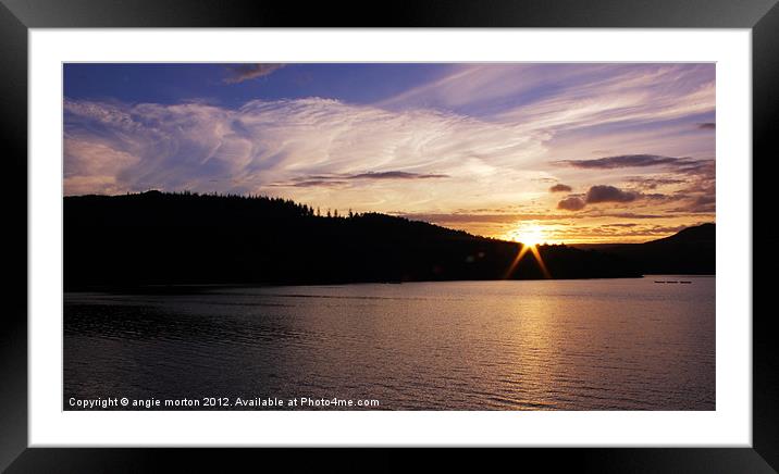 Ladybower at Sunset Framed Mounted Print by Angie Morton